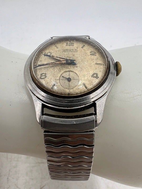 VTG Late 1940's Military 31mm Orig. Gruen Precision Autowind Men's Bumper Swiss!