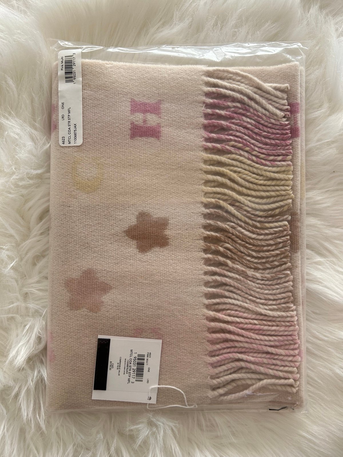 Coach Stars Striped Print Muffler