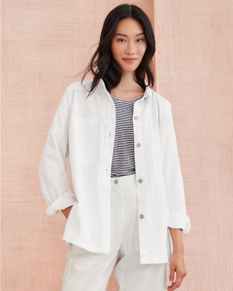 NWT Eileen Fisher Cotton Hemp Stretch Shirt Jacket