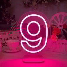 Large Quality Bright Pink “9” LED Light Party Celebration Decoration