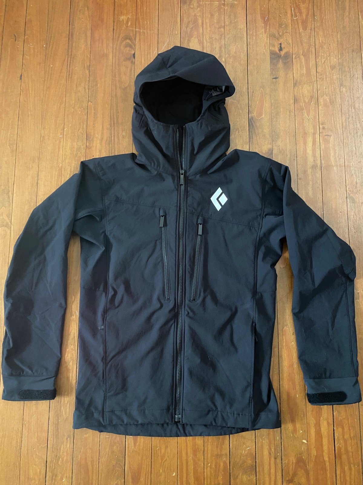Black Diamond Men’s Dawn Patrol Soft Shell Hooded Jacket Black Small