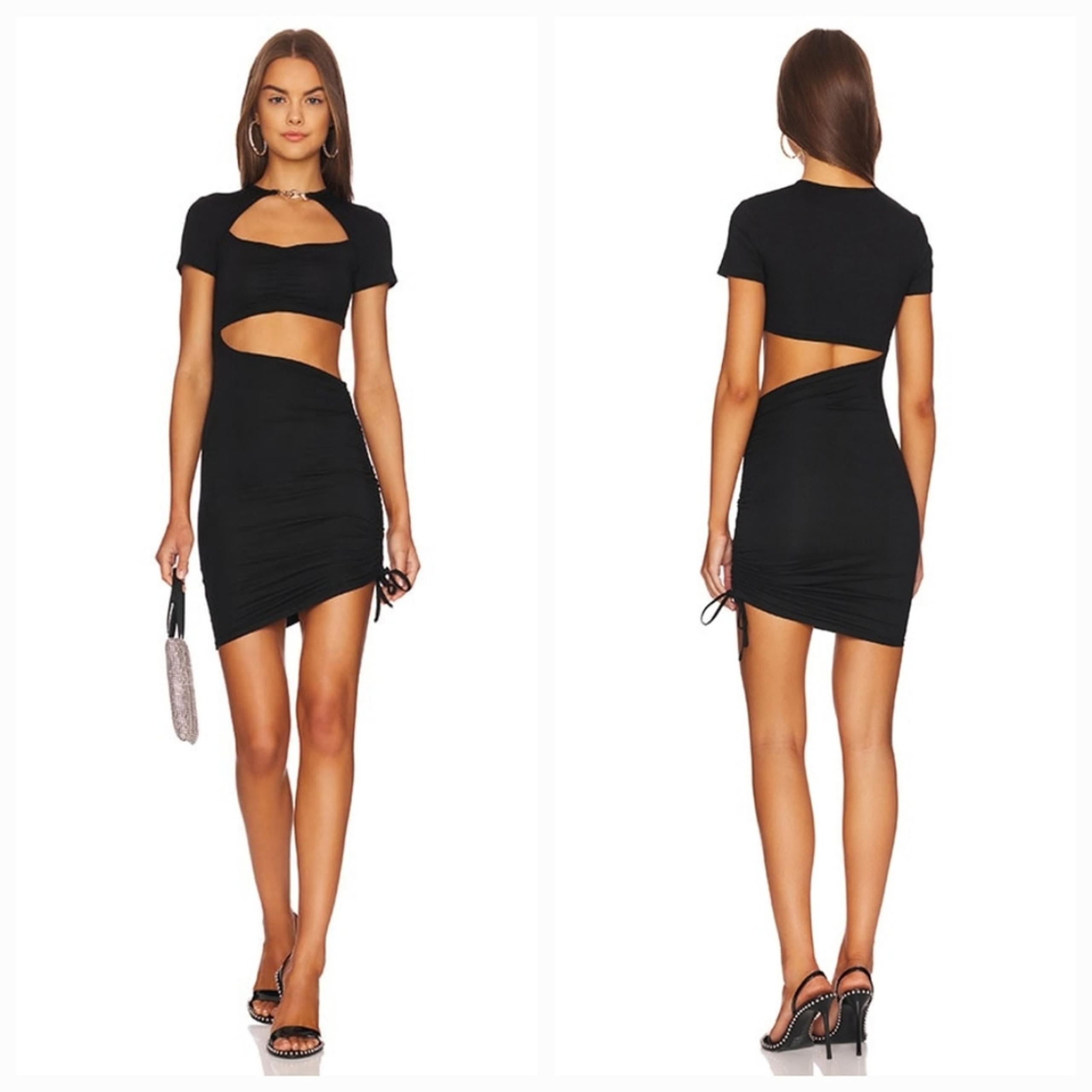 Superdown Eloise Ruched Dress in Black Medium