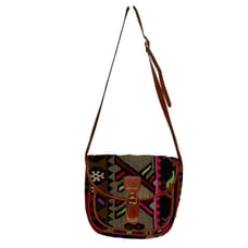EM MAY Turkish Kilim Wool Handbag Crossbody Messenger Bag Purse Unique Suede