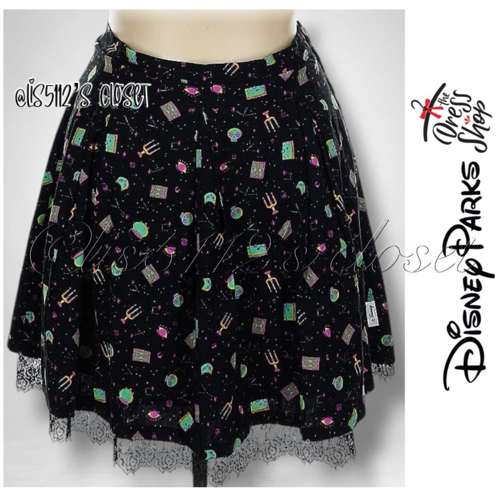Disney Parks The Dress Shop Her Universe Hocus Pocus Icons Lace Ruffle Skirt XL