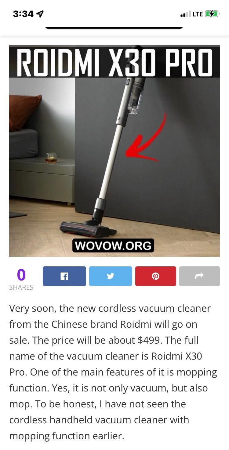 ROIDMI X30 Pro Cordless Vaccum/Mop