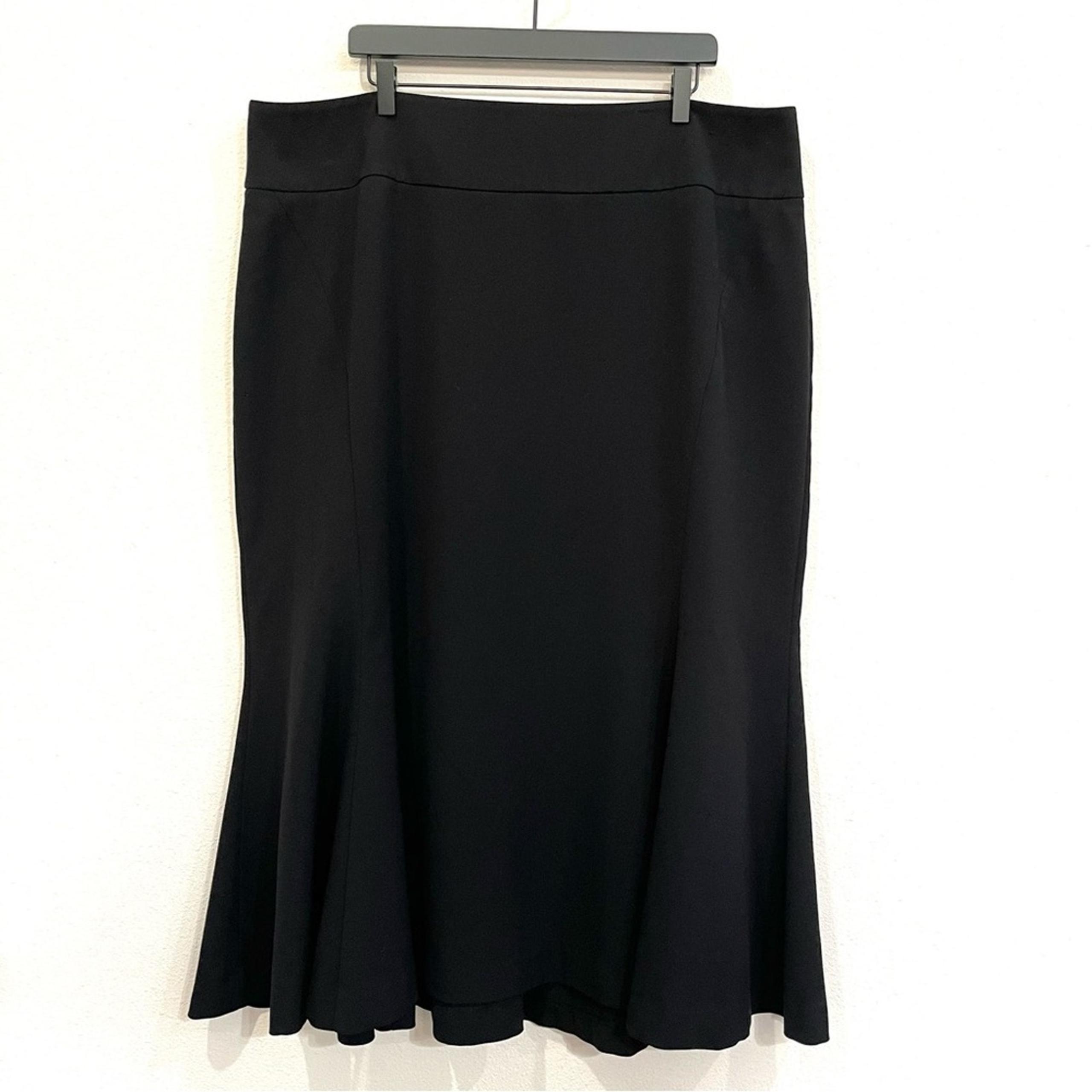 Lane Bryant Black Paneled Flare Maxi Skirt w/ Wide Waistband - Size 22