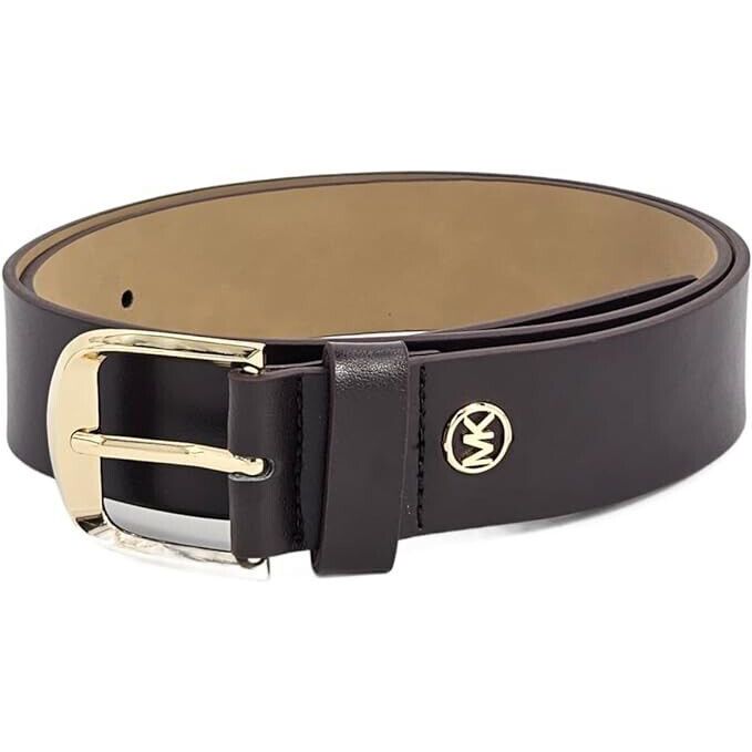 MICHAEL KORS 556313C BROWN WITH GOLD HARDWARE 1.5 INCH WIDTH WOMENS BELT SIZE M