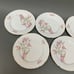 Bohemian Czechoslovakia Salad Plates Floral White Pink Gold Trim Lot of 7