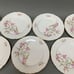 Bohemian Czechoslovakia Salad Plates Floral White Pink Gold Trim Lot of 7