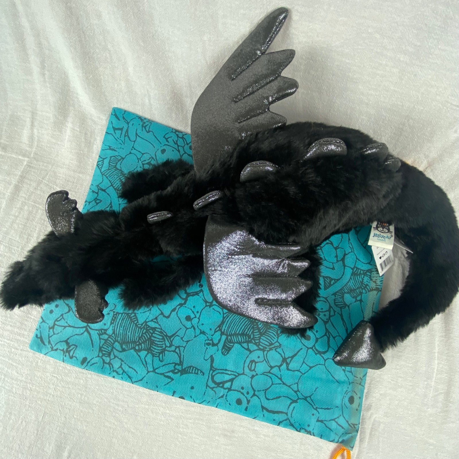 Jellycat LARGE Onyx Dexter Dragon 21”NWT