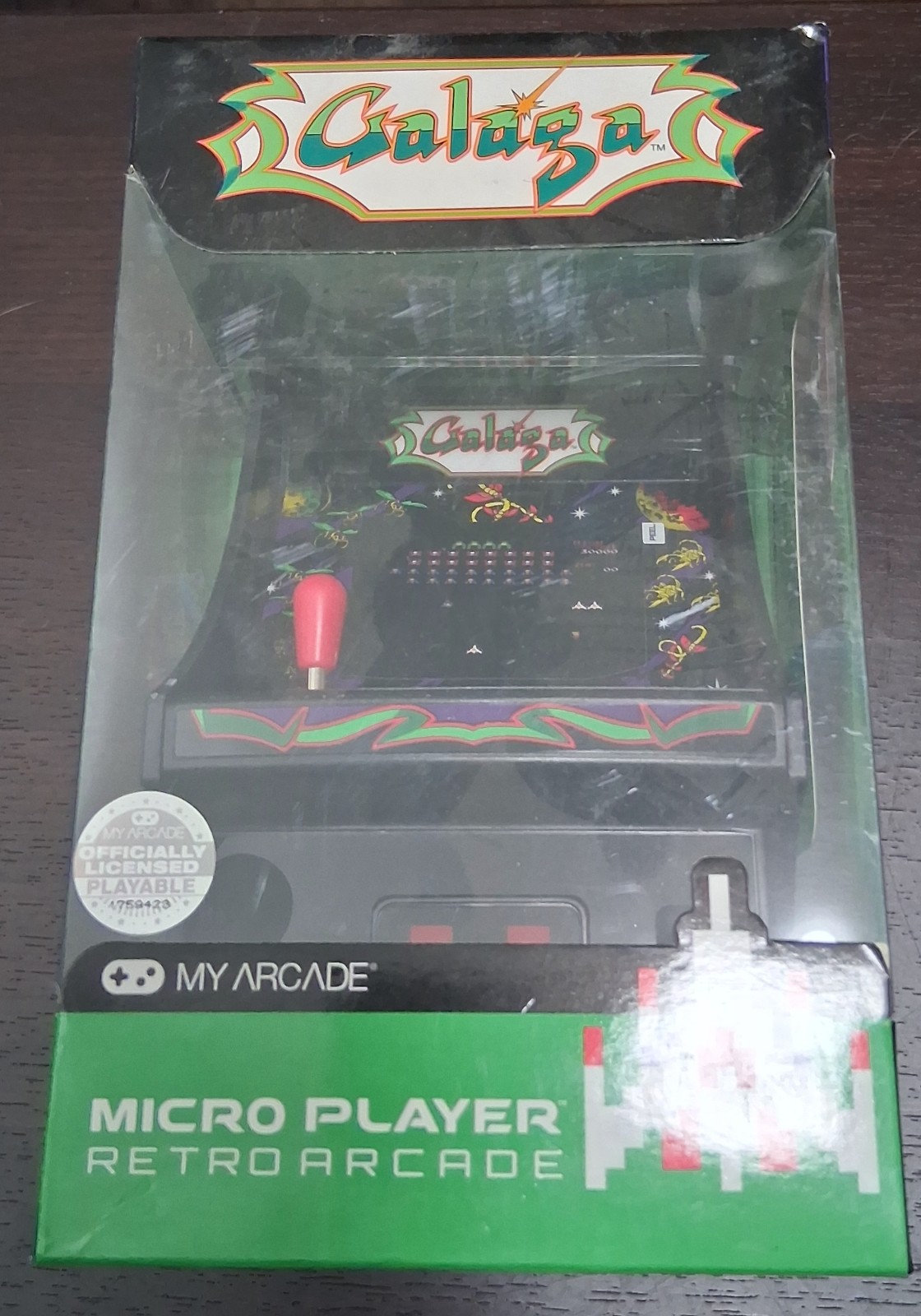 micro player retro arcade galaga