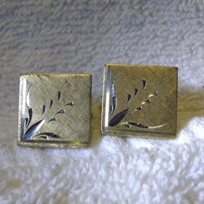 Anson Sterling Gold Dress Rectangle Cuff Links Great Vintage Condition