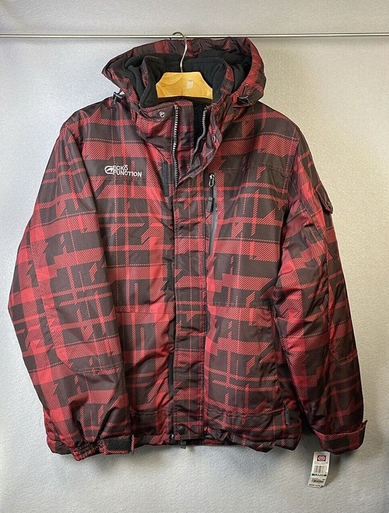 Ecko Unltd Function Snowboard Jacket Mens Large Heavy Lined Coat Hooded NWT 129