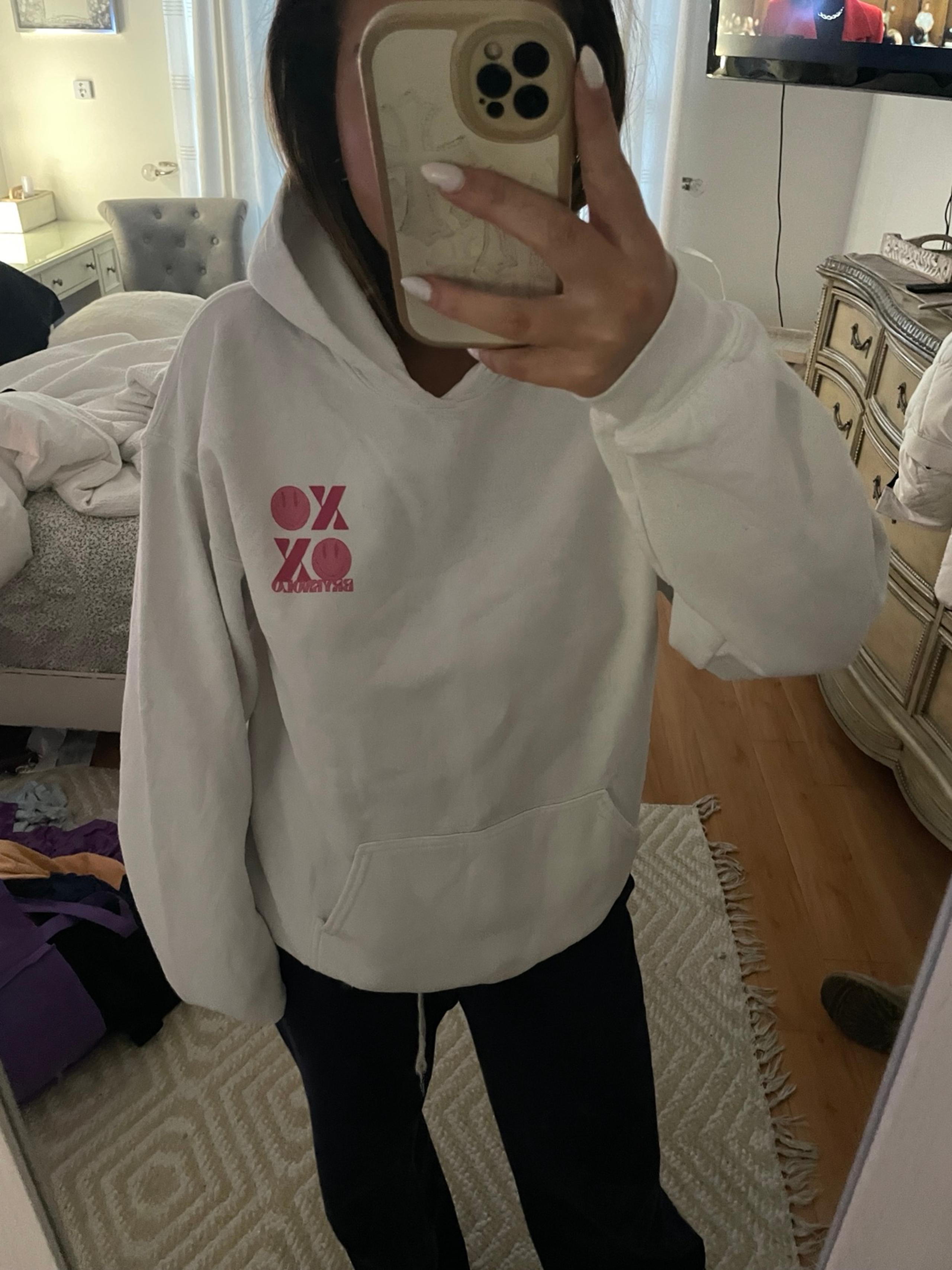 Pink and white xoxo hoodie