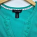White House Black Market Green Ruffled Snap Sweater Cardigan Large