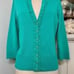 White House Black Market Green Ruffled Snap Sweater Cardigan Large