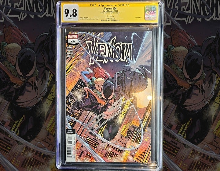 VENOM #26 CGC 9.8 IBAN COELLO & JUAN GEDEON ✍️ SIGNED by the WRITER DONNY CATES