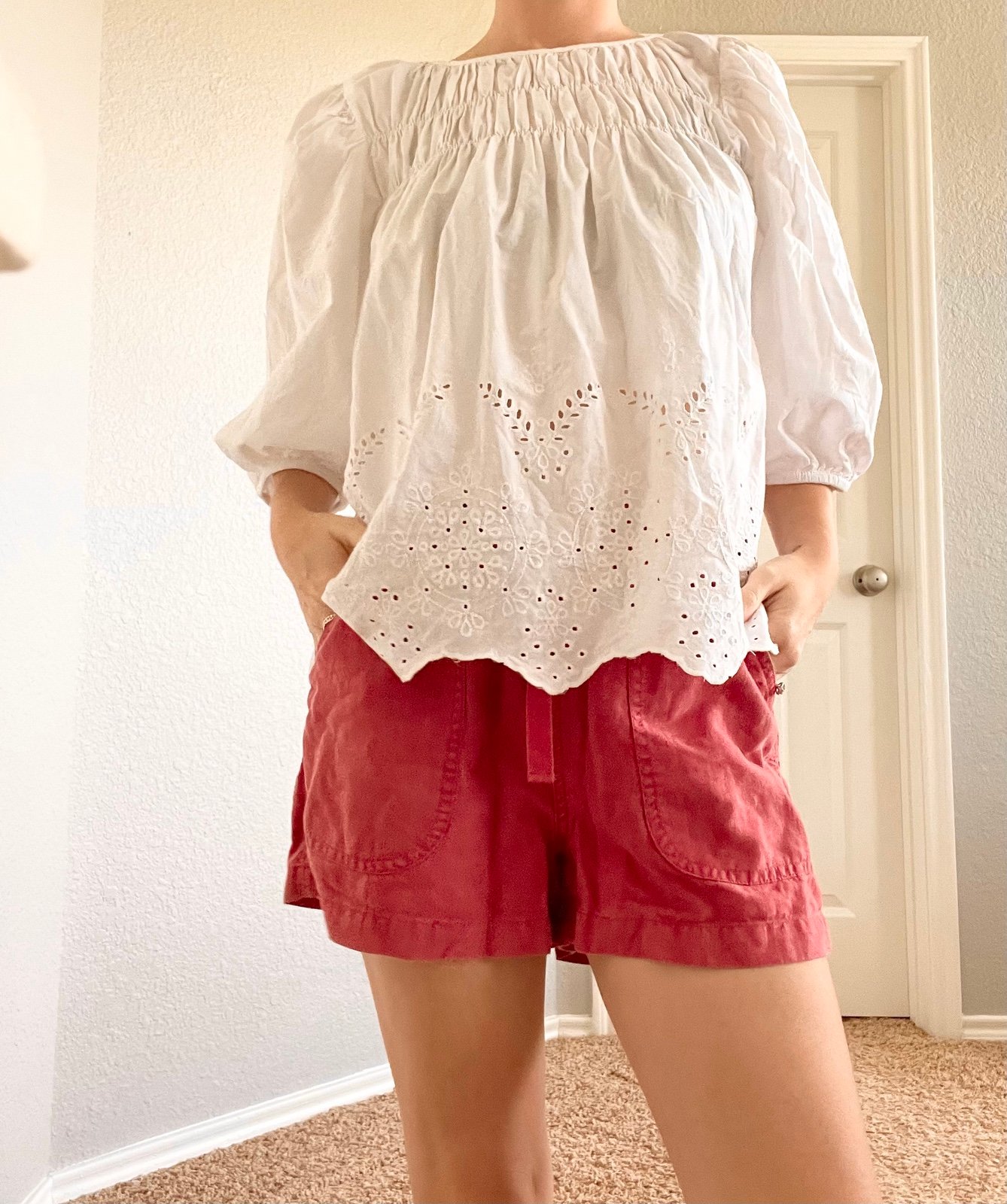 Point sur j.crew pink linen shorts