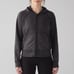 LULULEMON Acid Rubber Dye Black Loop Back Hoodie Full Zip Cotton Terry Size 6