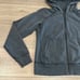 LULULEMON Acid Rubber Dye Black Loop Back Hoodie Full Zip Cotton Terry Size 6