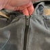 LULULEMON Acid Rubber Dye Black Loop Back Hoodie Full Zip Cotton Terry Size 6