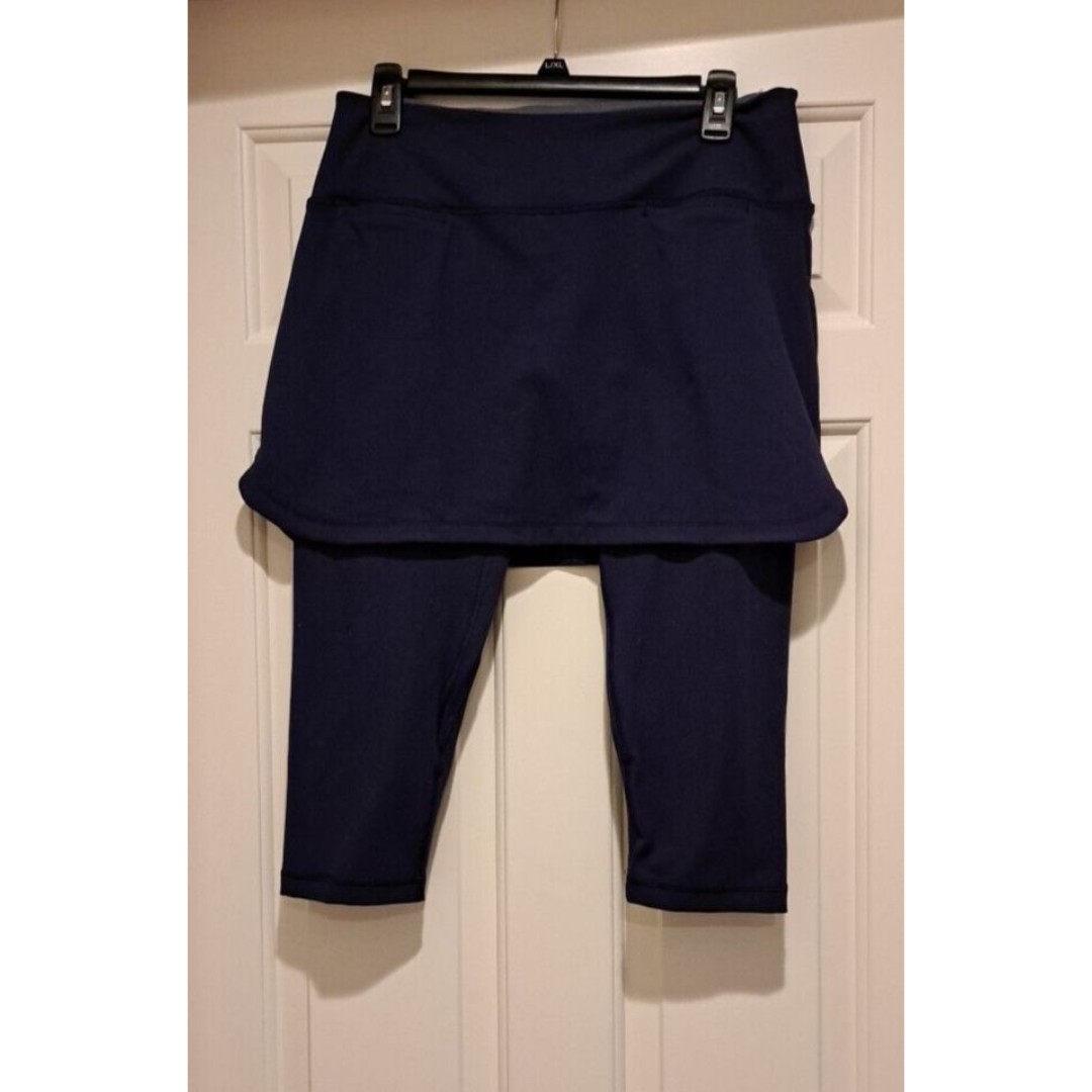 Peter Millar Golf Tennis Skirted Capri Pant Navy L UPF 50+ TennisCore Athleisure