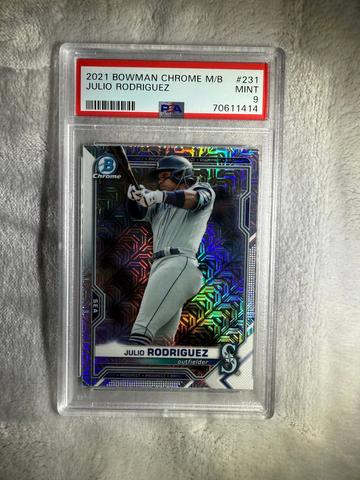 2021 Bowman Chrome Mega Box JULIO RODRIGUEZ Mojo ROOKIE #BCP231 ~ PSA 9
