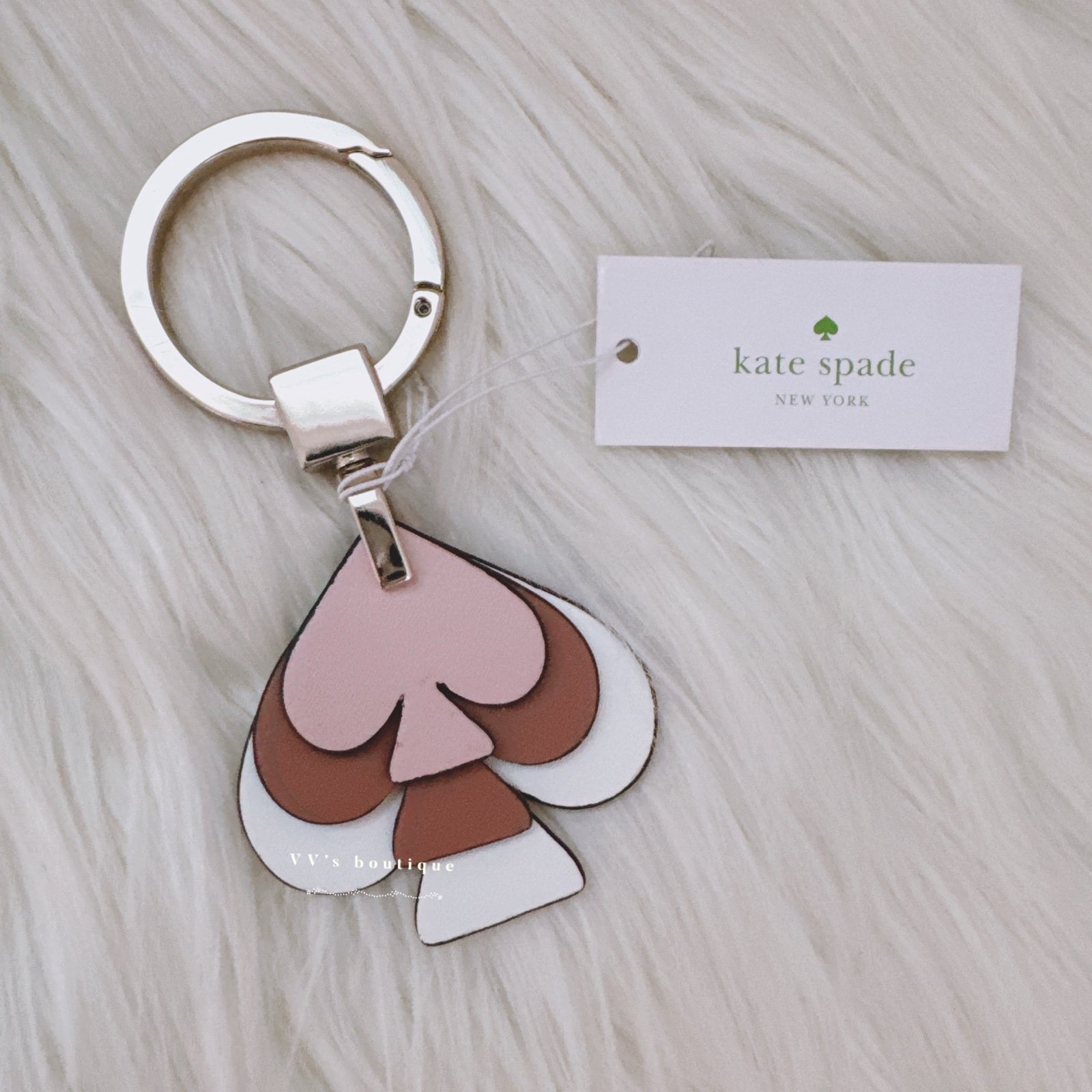 NWT Kate Spade Spade Leather Key Fobs Keychain Bag Charm Rosy Cheeks WORU0291