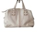 RARE MICHAEL KORS Duffle Handbag Leather Ivory Satchel Silver Stud Medium