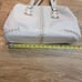 RARE MICHAEL KORS Duffle Handbag Leather Ivory Satchel Silver Stud Medium