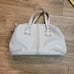 RARE MICHAEL KORS Duffle Handbag Leather Ivory Satchel Silver Stud Medium