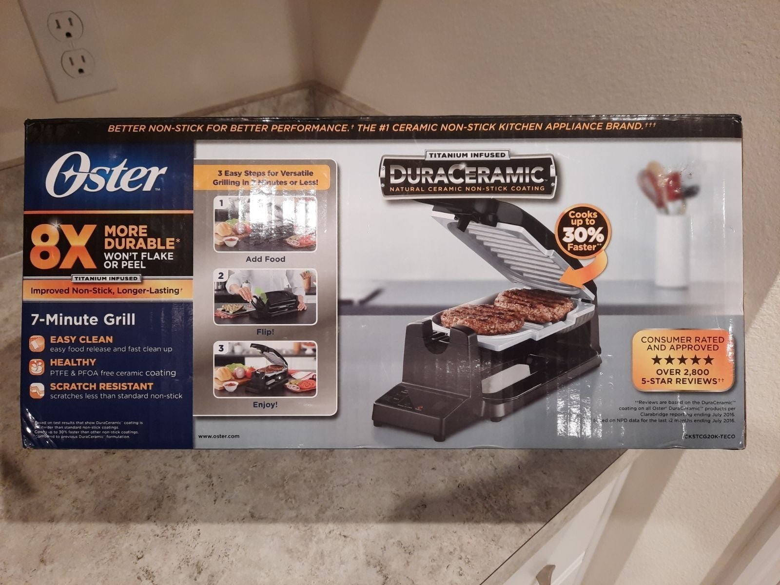Oster 7 minutes grill with natural ceram
