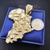 Hip Hop Iced Large Golden Nugget Africa Map Charm 10mm 30 Cuban Chain Necklace