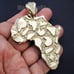 Hip Hop Iced Large Golden Nugget Africa Map Charm 10mm 30 Cuban Chain Necklace