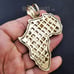 Hip Hop Iced Large Golden Nugget Africa Map Charm 10mm 30 Cuban Chain Necklace