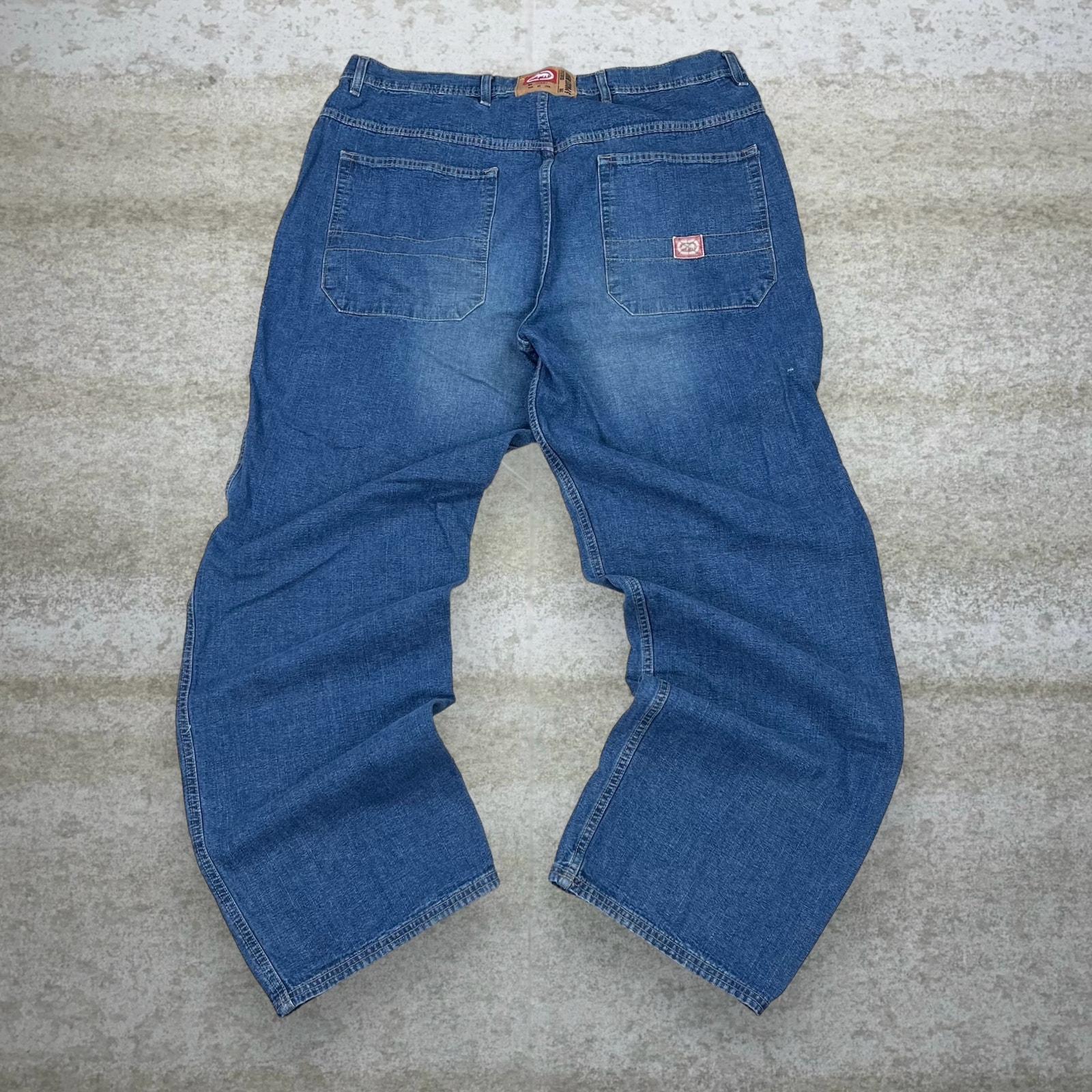 Vintage Skater Wide Leg Jeans Ecko Dark Wash Baggy Denim Rap Style Y2K