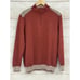 Garnet Clothiers Men Orange Rust merino Wool Quarter Zip Sweater Sueded Medium