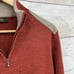 Garnet Clothiers Men Orange Rust merino Wool Quarter Zip Sweater Sueded Medium