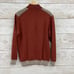 Garnet Clothiers Men Orange Rust merino Wool Quarter Zip Sweater Sueded Medium