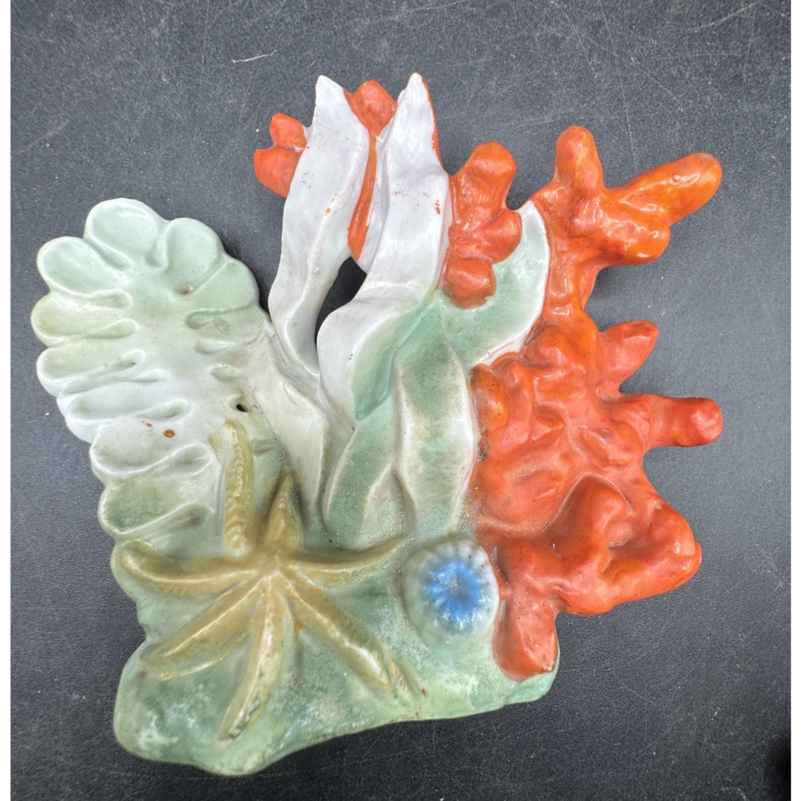 Vintage 1950’s Coral Figurine Ceramic Fish Tank Aquarium Decor Japan MCM -TO12