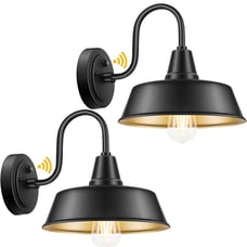 2 Pack Farmhouse Outdoor Gooseneck Barn Light Sconce Fixture