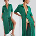 FP Beach | Green Riding Waves Sweater Knit Midi Dress Cover Up S