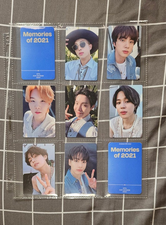 BTS MEMORIES OF 2021 BLU-RAY PHOTO CARD RM JIN SUGA JHOPE