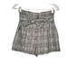 Veronica Beard Baga Check Wool Blend High Rise Paperbag Shorts NEW