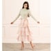 Rachel Parcell Tiered Pleated Midi Skirt Snakeskin Pink XS