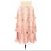 Rachel Parcell Tiered Pleated Midi Skirt Snakeskin Pink XS