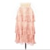 Rachel Parcell Tiered Pleated Midi Skirt Snakeskin Pink XS