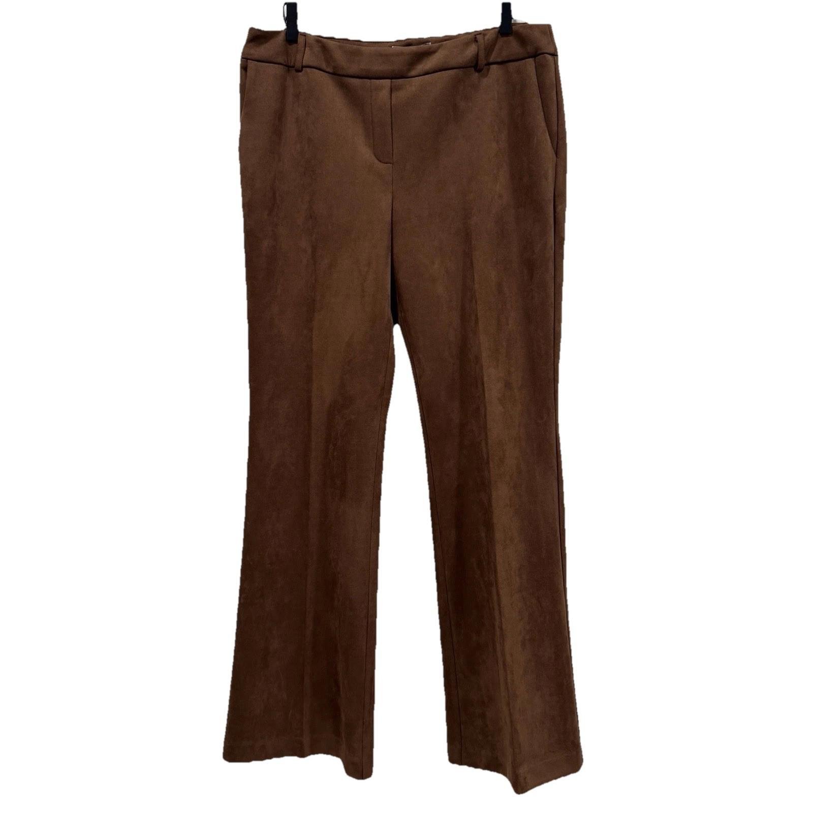 I LOVE TYLER MADISON ILTM 326028TM Brown Faux Suede Pants XL Formal Work