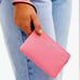 Coach Beautiful Dollish Barbie Pink Genuine Leather Corner Zip Wristlet EUC