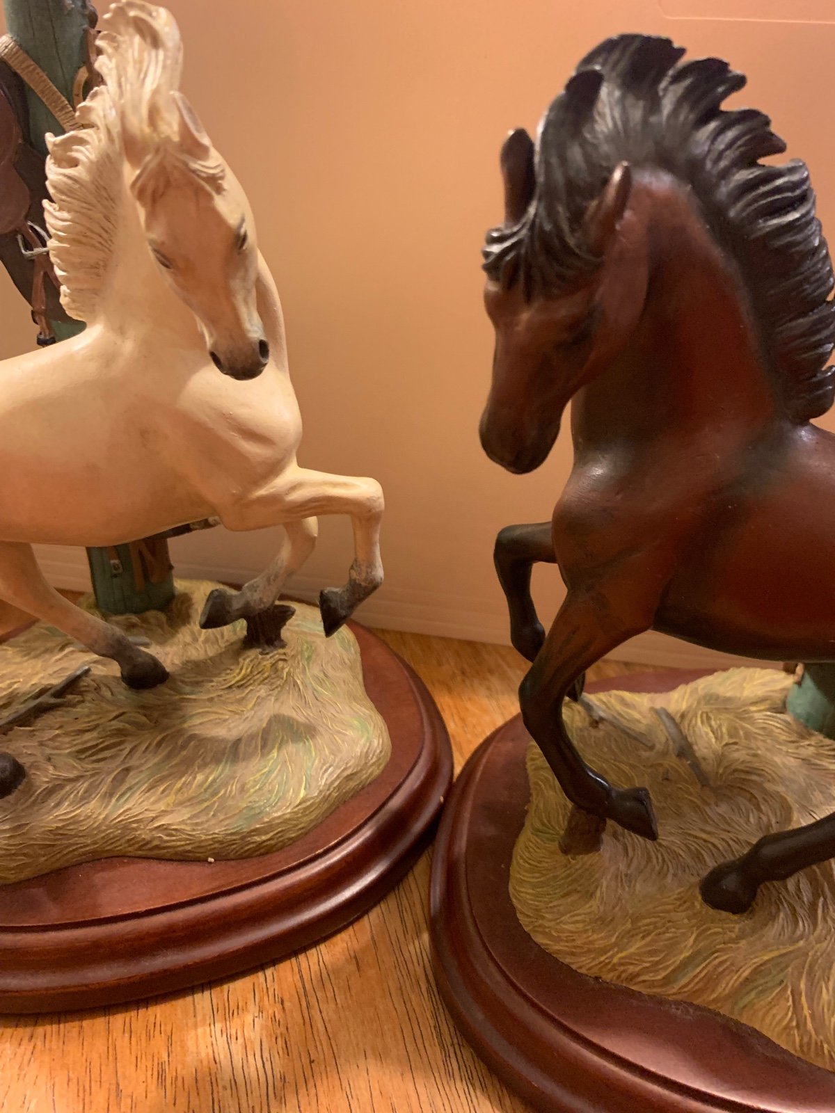 Candlesticks set by Gianni vintage noble stallions horses stand figure western